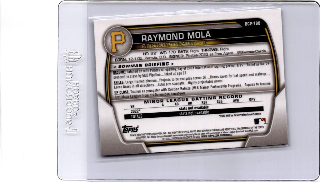 2023 Bowman Chrome #BCP-198 Raymond Mola Prospects Mojo Refractor