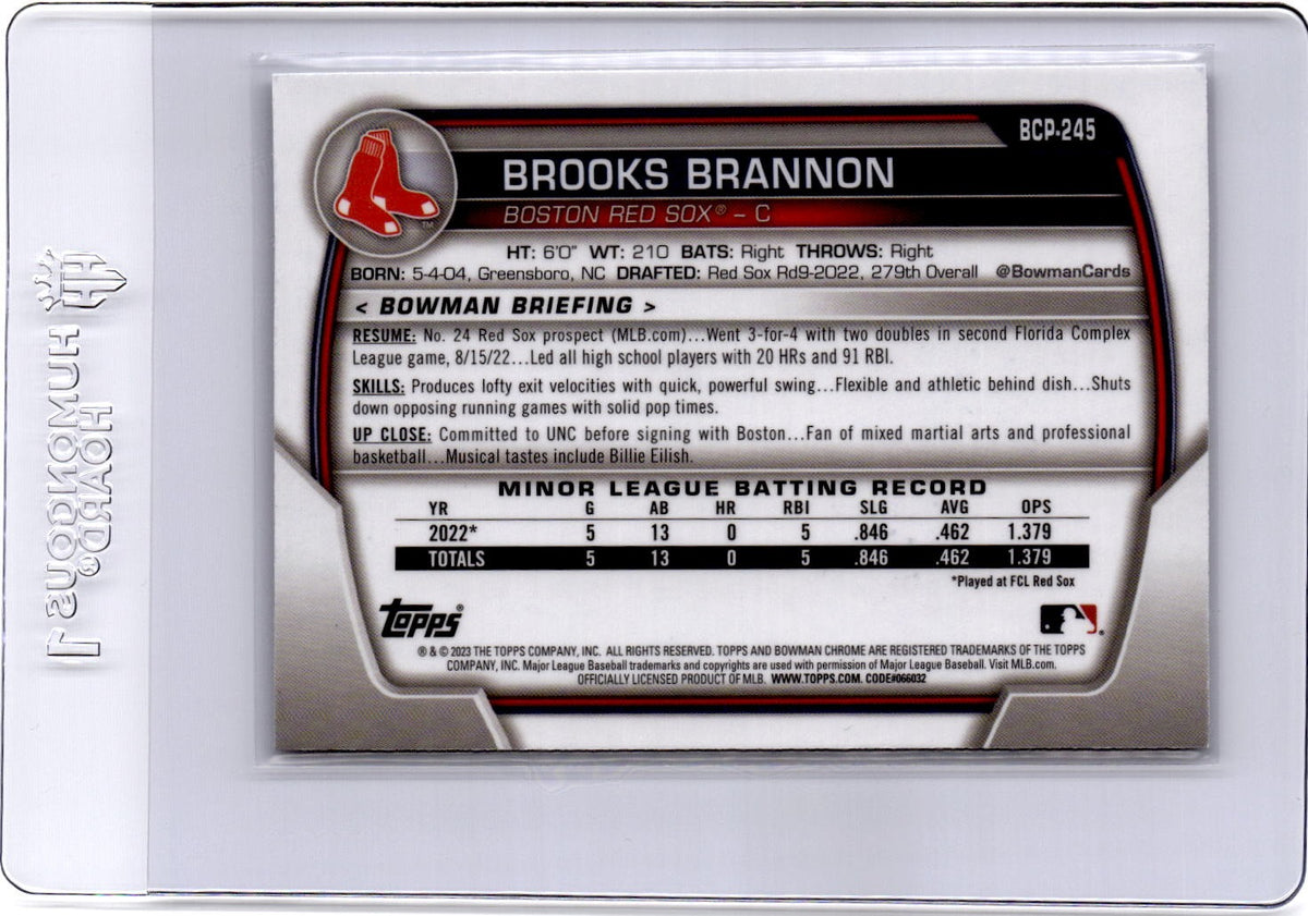 2023 Bowman Chrome Sapphire Edition #BCP-245 Brooks Brannon Prospects