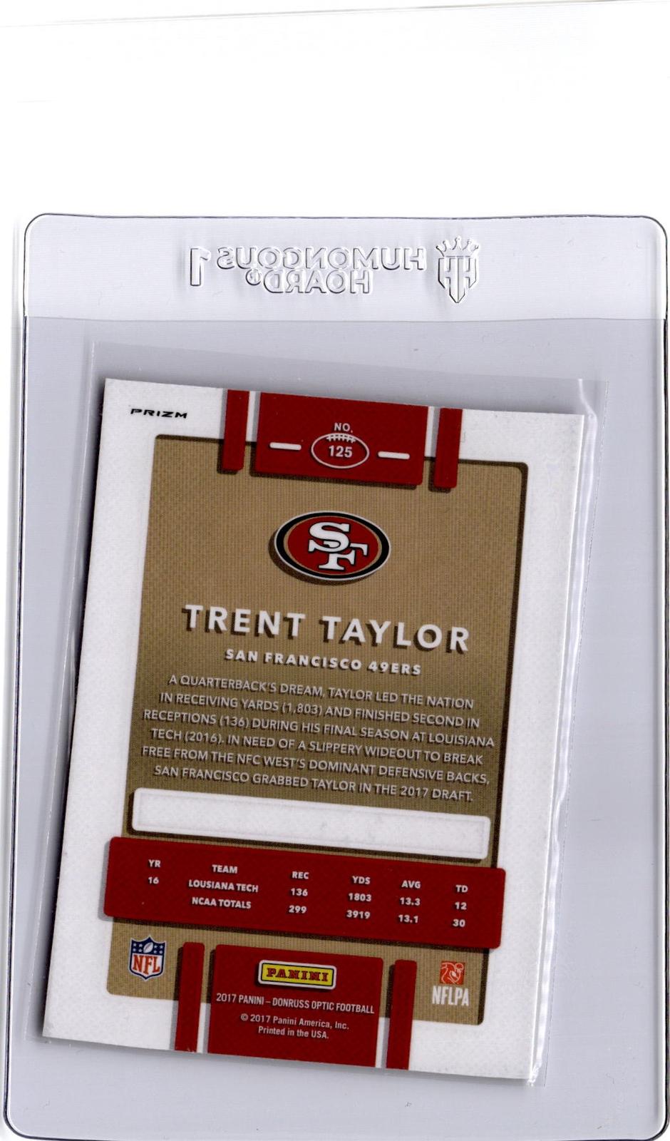 2017 Donruss Optic #125 Trent Taylor Red and Yellow