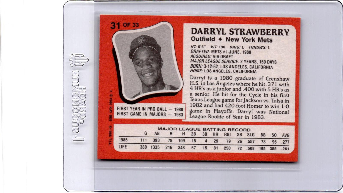 1986 Topps Kay-Bee Young Superstars of Baseball #31 Darryl Strawberry