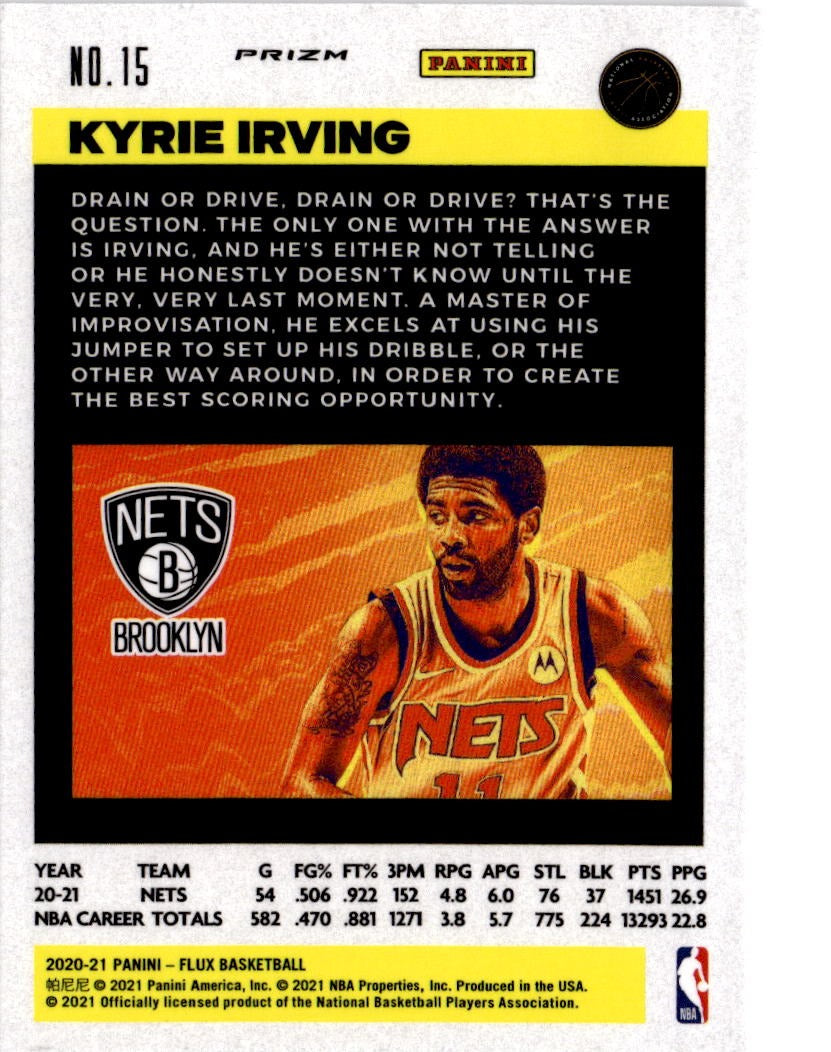 2020-21 Panini Flux #15 Kyrie Irving Fanatics Cracked Ice