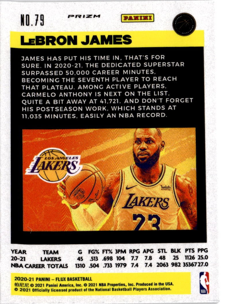 2020-21 Panini Flux #79 LeBron James Fanatics Cracked Ice