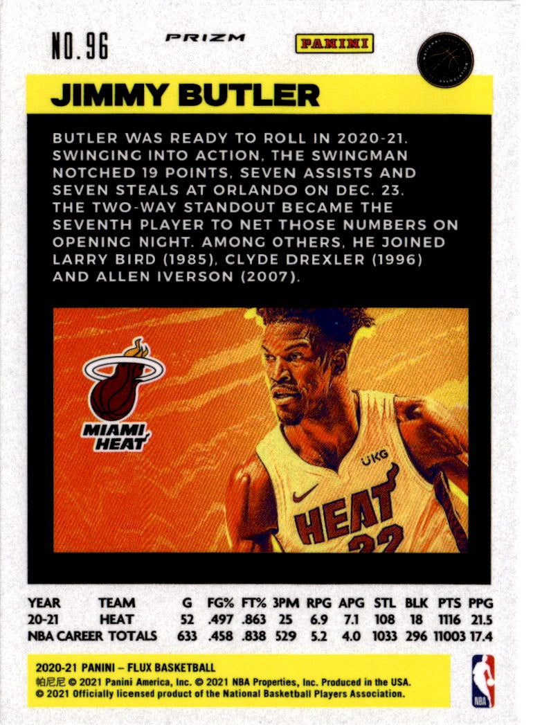 2020-21 Panini Flux #96 Jimmy Butler Fanatics Cracked Ice