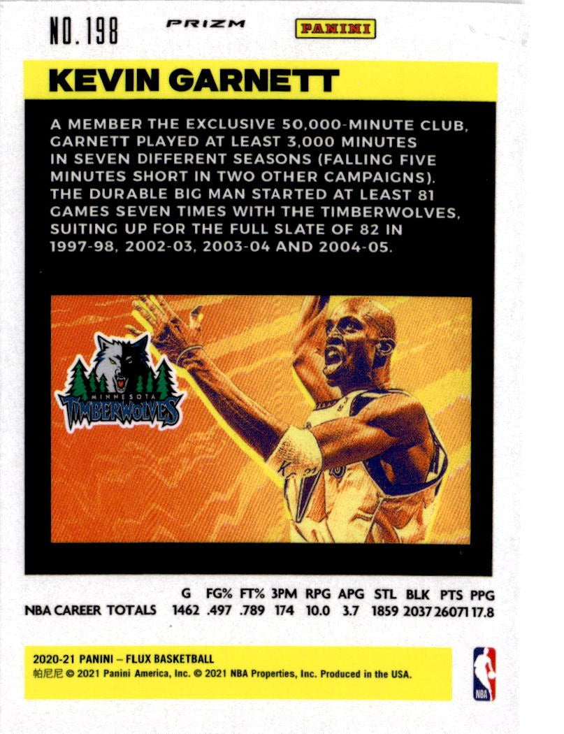 2020-21 Panini Flux #198 Kevin Garnett Fanatics Cracked Ice