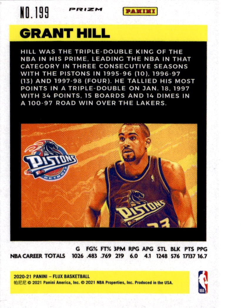 2020-21 Panini Flux #199 Grant Hill Fanatics Cracked Ice