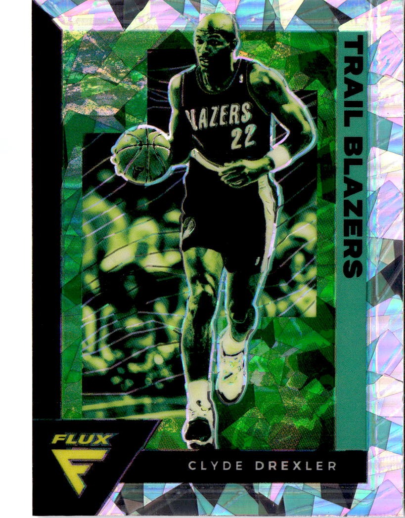 2020-21 Panini Flux #187 Clyde Drexler Fanatics Cracked Ice