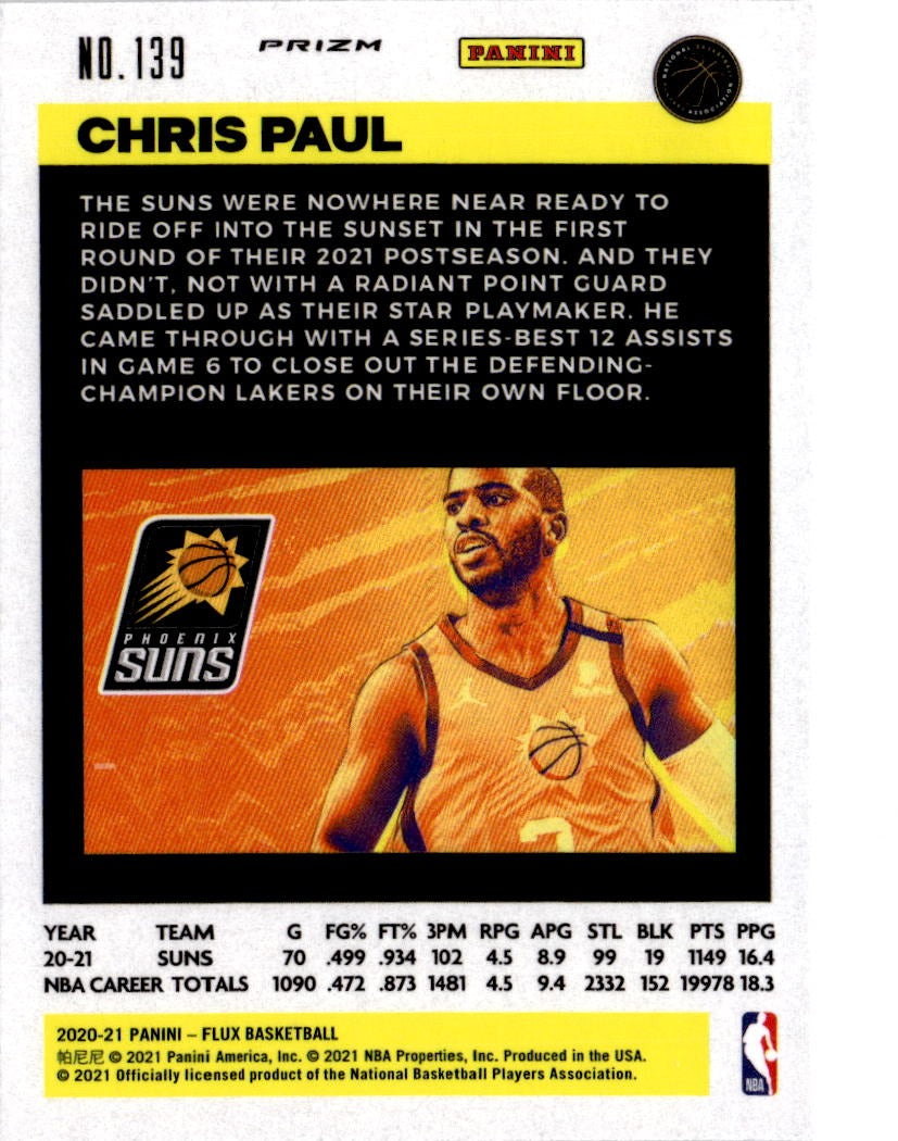 2020-21 Panini Flux #139 Chris Paul Fanatics Cracked Ice