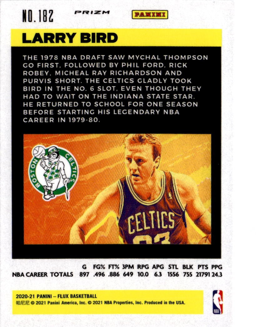 2020-21 Panini Flux #182 Larry Bird Fanatics Cracked Ice