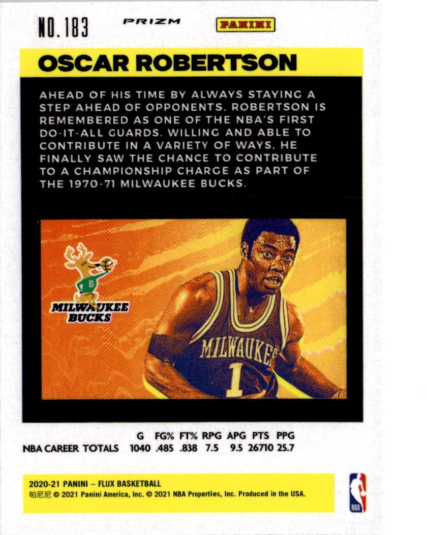 2020-21 Panini Flux #183 Oscar Robertson Fanatics Cracked Ice