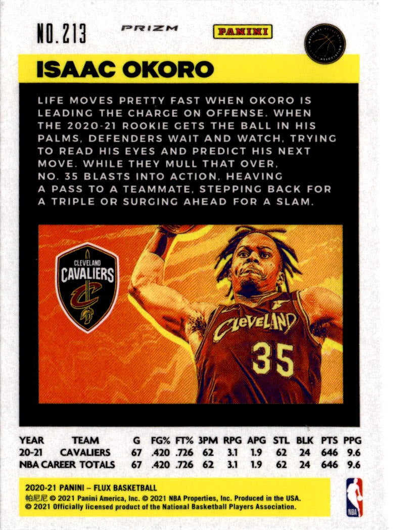 2020-21 Panini Flux #213 Isaac Okoro Fanatics Cracked Ice