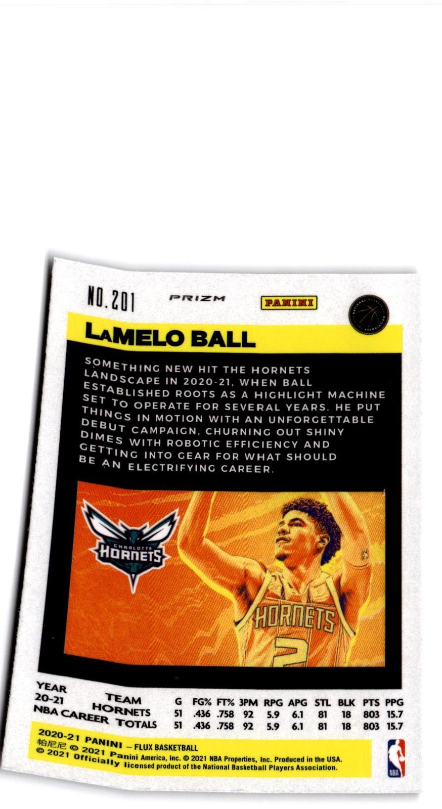 2020-21 Panini Flux #201 LaMelo Ball Fanatics Cracked Ice