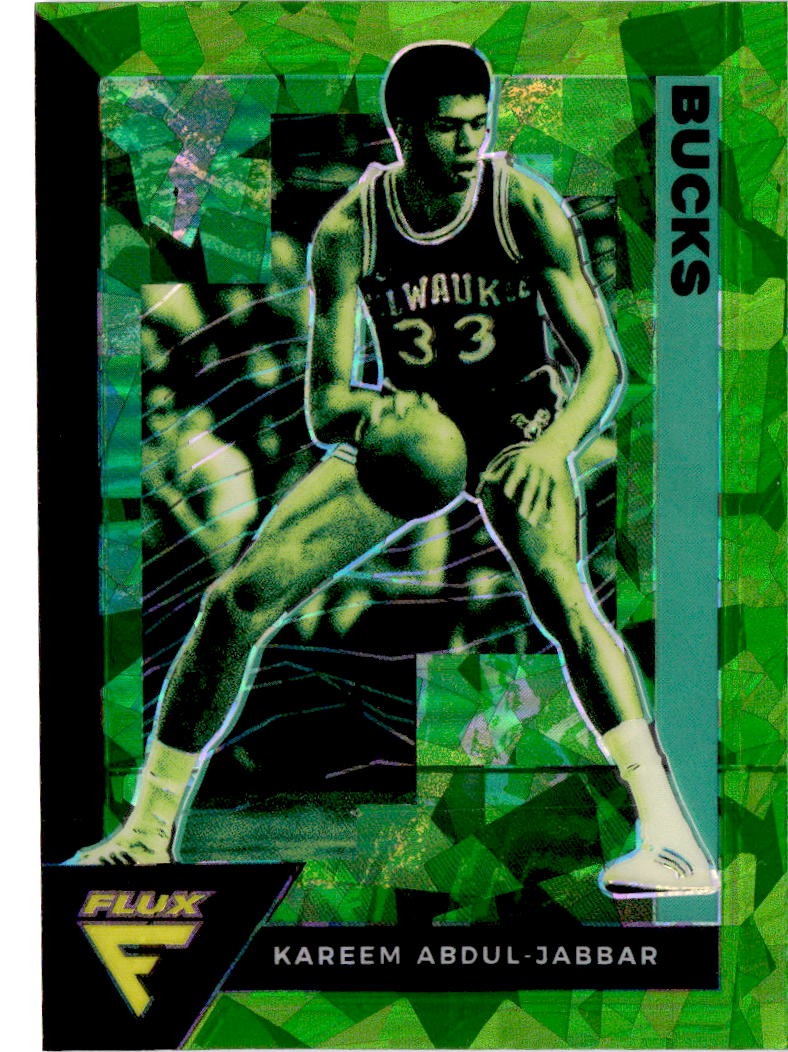 2020-21 Panini Flux #194 Kareem Abdul-Jabbar Fanatics Green Cracked Ice
