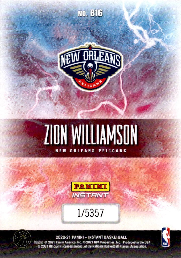 2020-21 Panini Instant NBA Breakaway #B16 Zion Williamson