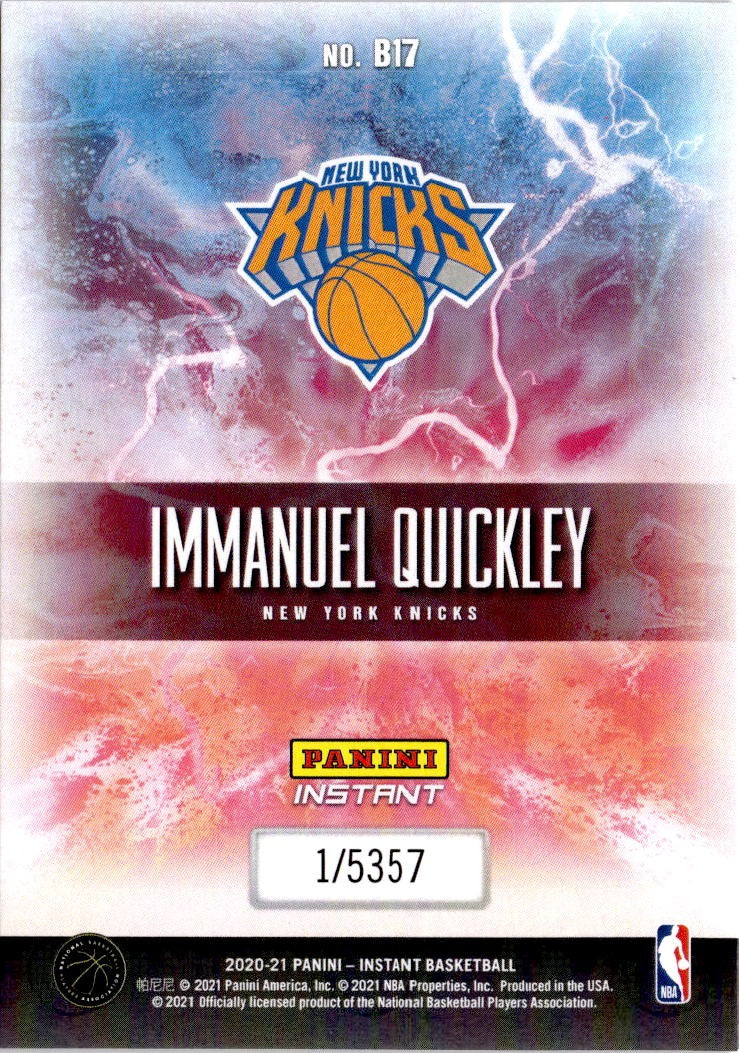 2020-21 Panini Instant NBA Breakaway #B17 Immanuel Quickley