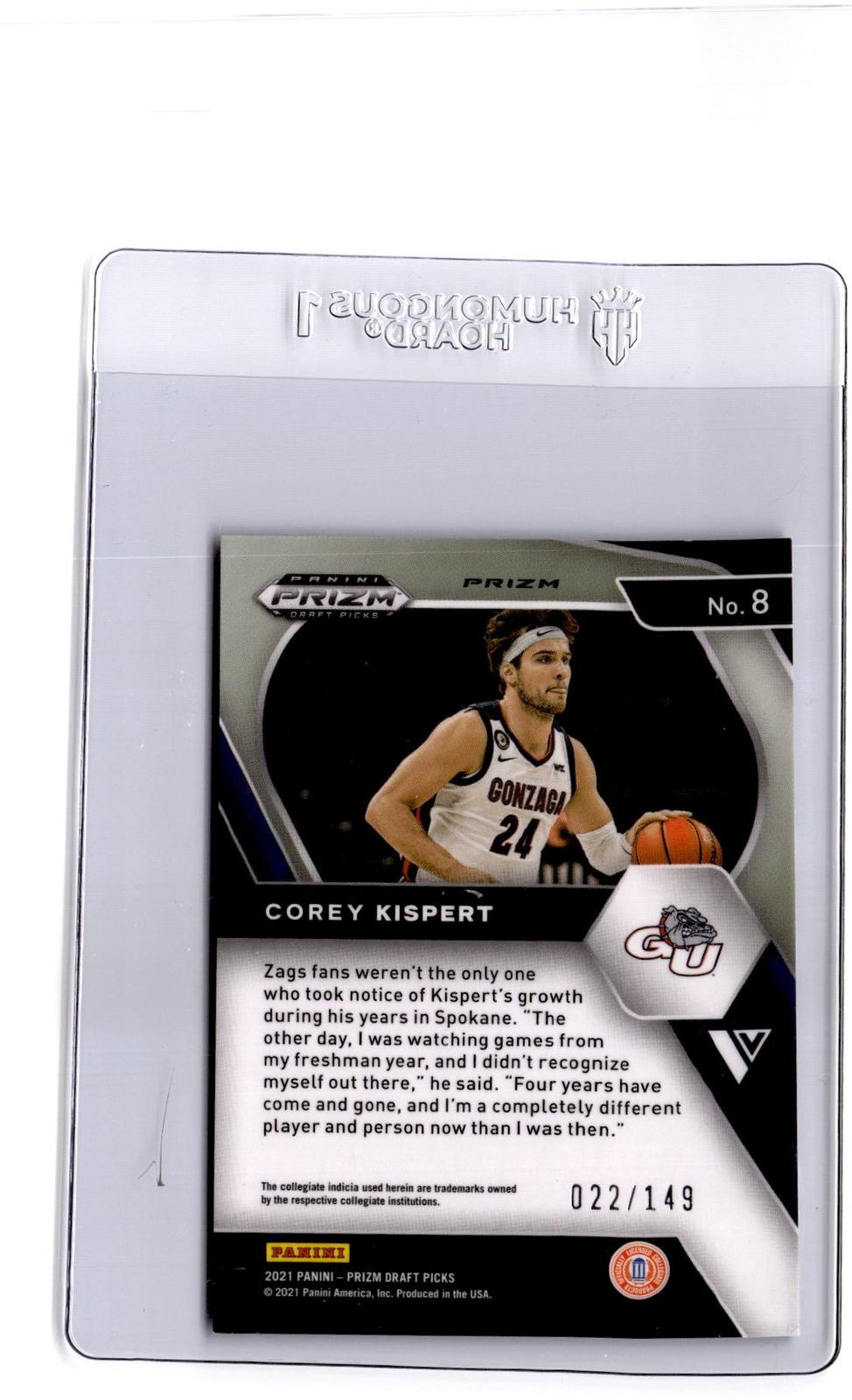 2021 Panini Prizm Draft Picks #8 Corey Kispert Purple Ice #/149