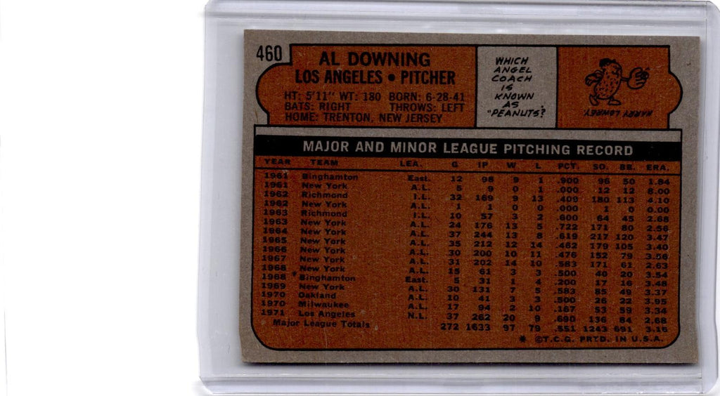 1972 Topps #460 Al Downing