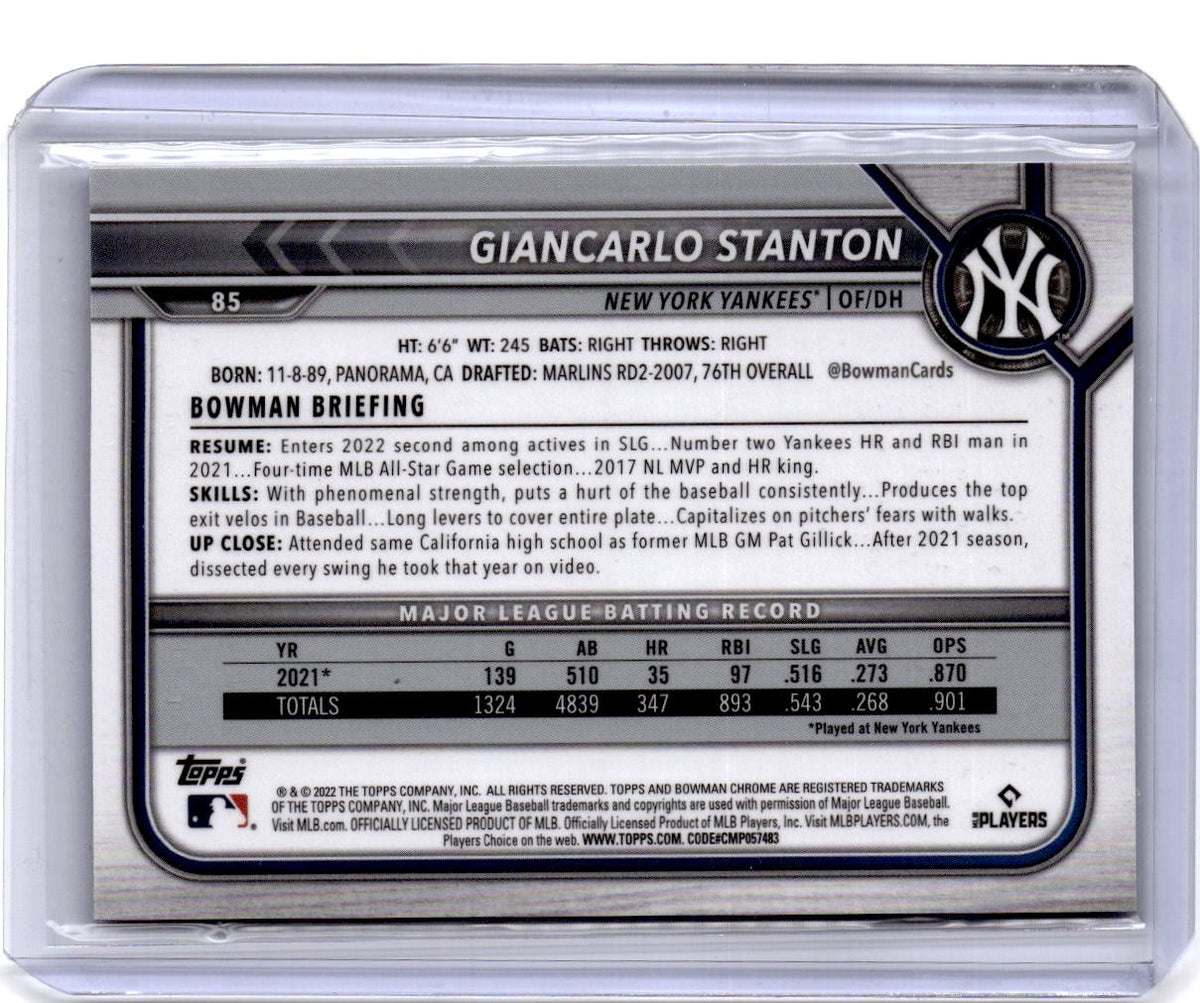 2022 Bowman Chrome Sapphire Edition #85 Giancarlo Stanton