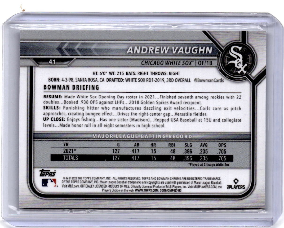2022 Bowman Chrome Sapphire Edition #41 Andrew Vaughn Aqua #/99