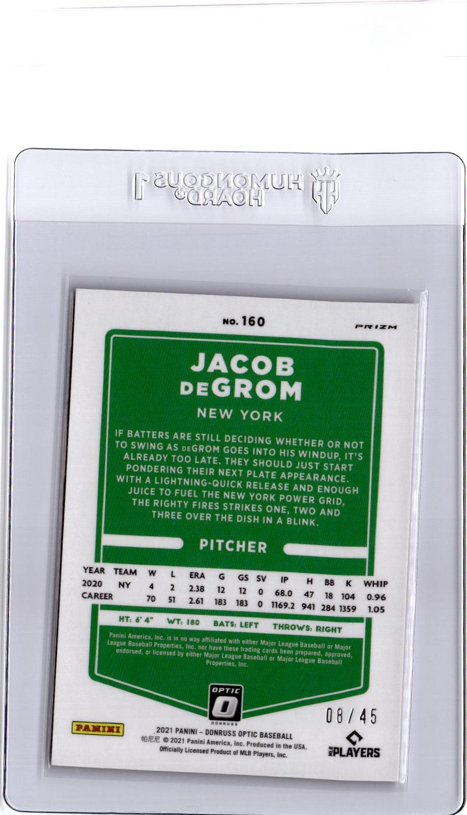 2021 Donruss Optic #160 Jacob deGrom Freedom : "The Big Apple" #/45
