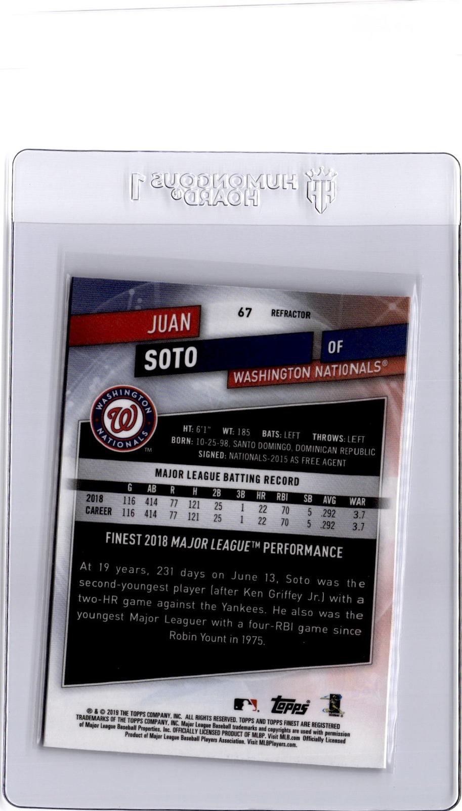 2019 Finest #67 Juan Soto Refractor