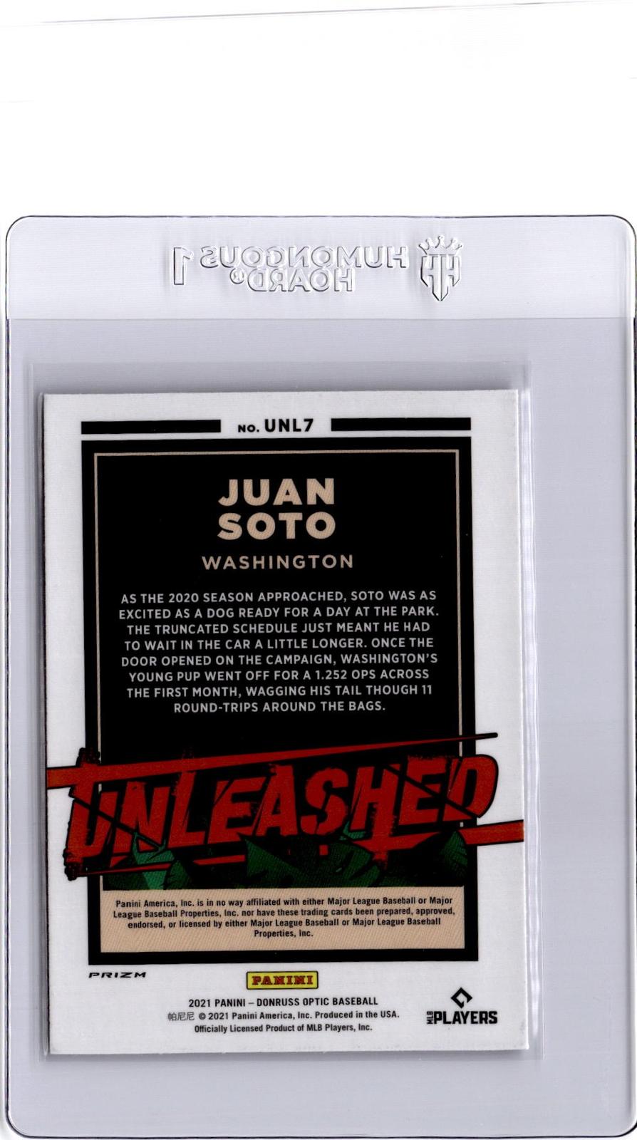 2021 Donruss Optic #UNL7 Juan Soto Unleashed Holo