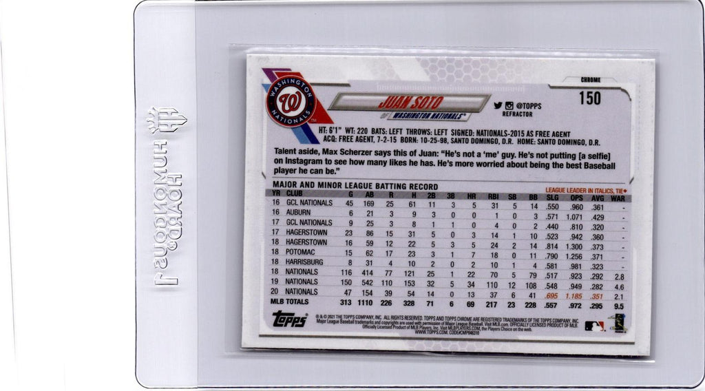 2021 Topps Chrome #150 Juan Soto Sepia Refractor