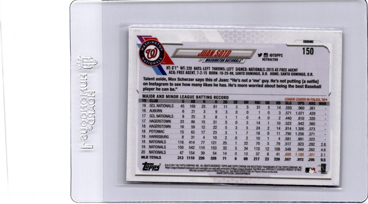 2021 Topps Chrome #150 Juan Soto Sepia Refractor