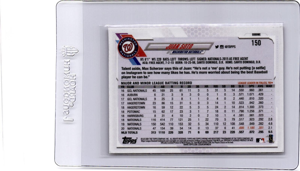 2021 Topps Chrome #150 Juan Soto Pink Refractor
