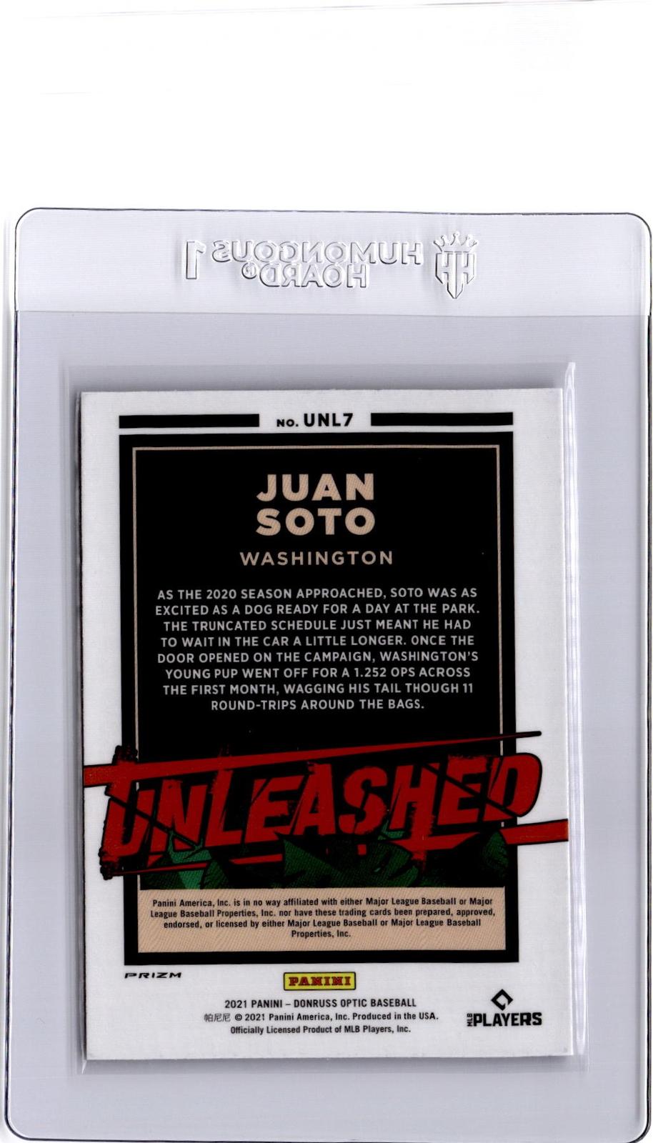 2021 Donruss Optic #UNL7 Juan Soto Unleashed Holo