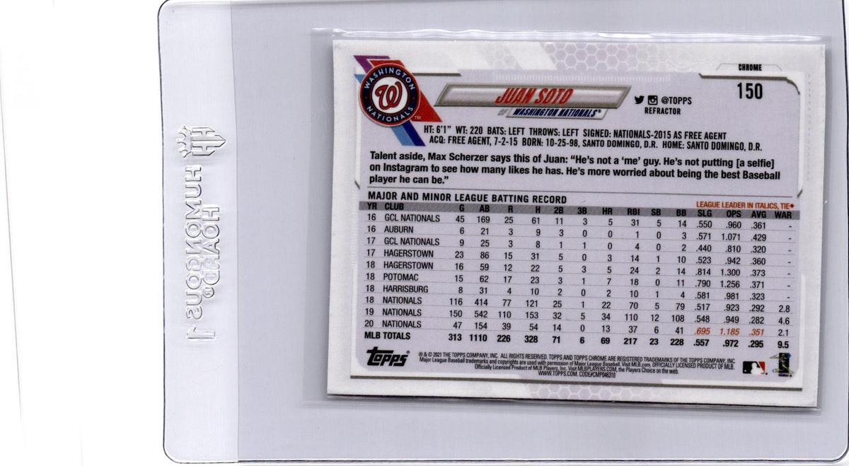 2021 Topps Chrome #150 Juan Soto Refractor Big Head
