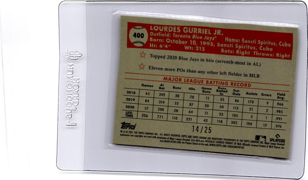 2021 Topps Chrome Platinum Lourdes Gurriel Jr. Orange/Yellow 70th Anniversary/25