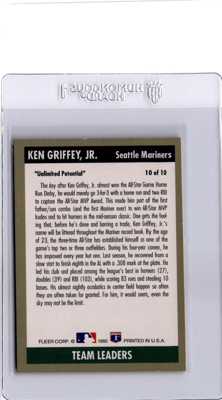 1993 Fleer #10 Ken Griffey, Jr. Team Leaders (Series One American League)