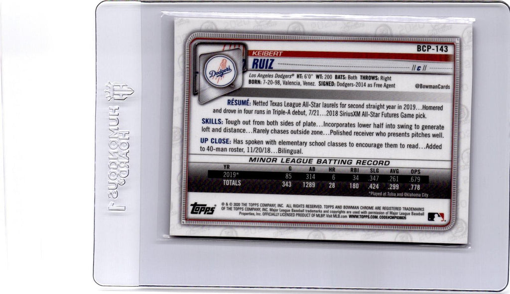 2020 Bowman #BCP-143 Keibert Ruiz Chrome Prospects Mojo Refractor Pink #/199