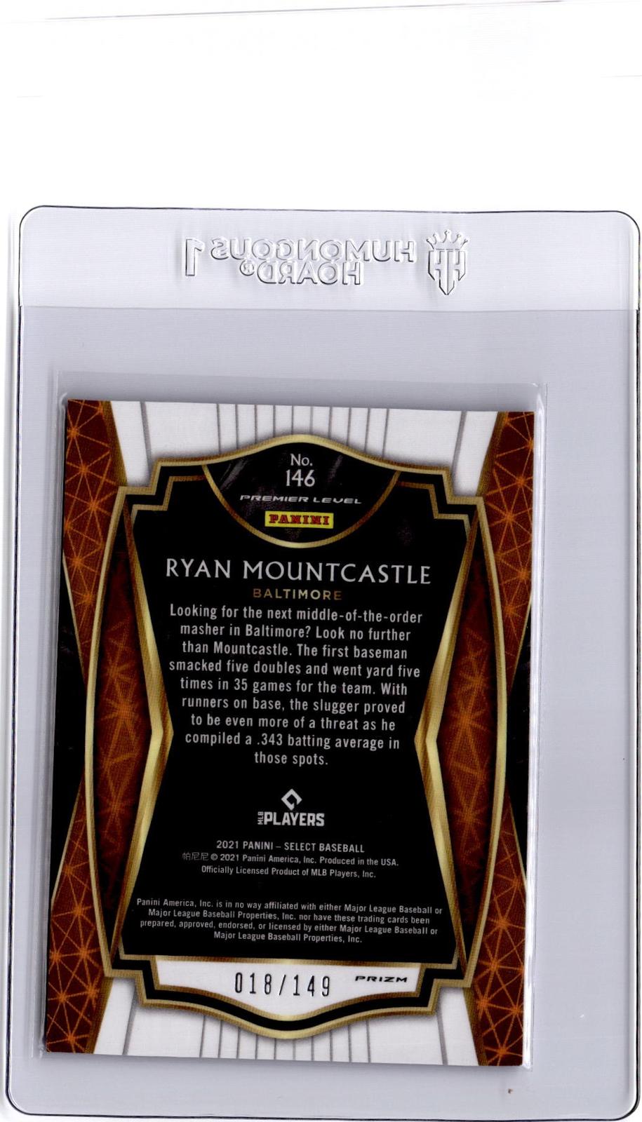 2021 Panini Select #146 Ryan Mountcastle Blue Prizm #/149