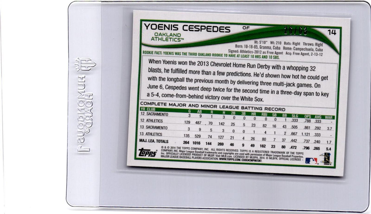 2014 Topps #14 Yoenis Cespedes Black #/63
