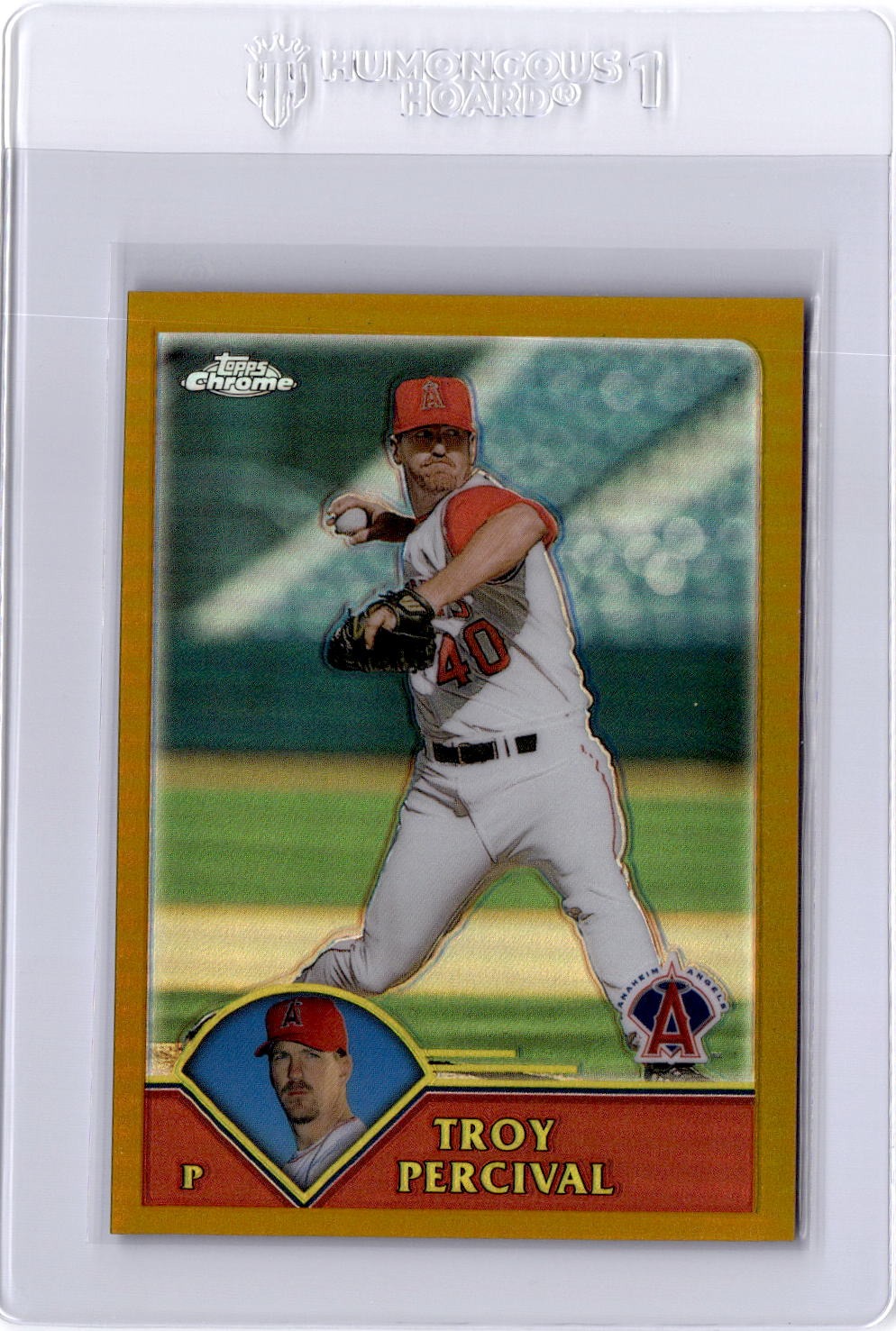 2003 Topps Chrome #130 Troy Percival Gold Refractor #/449