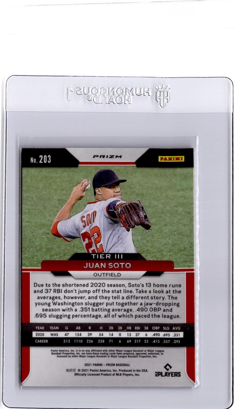 2021 Panini Prizm #203 Juan Soto Purple Prizm