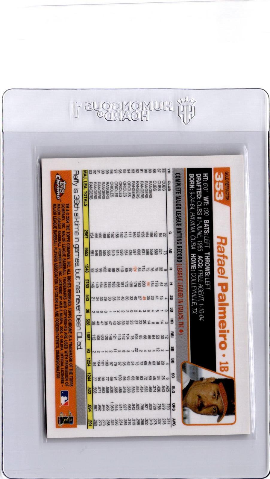 2004 Topps Chrome #353 Rafael Palmeiro Gold Refractor