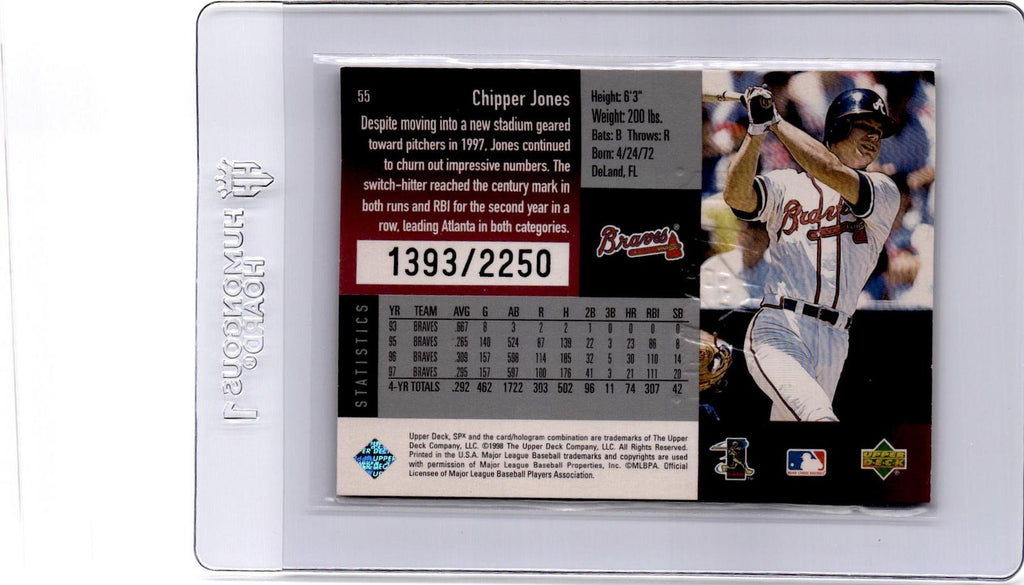 1998 SPx Finite #55 Chipper Jones Spectrum #/2250