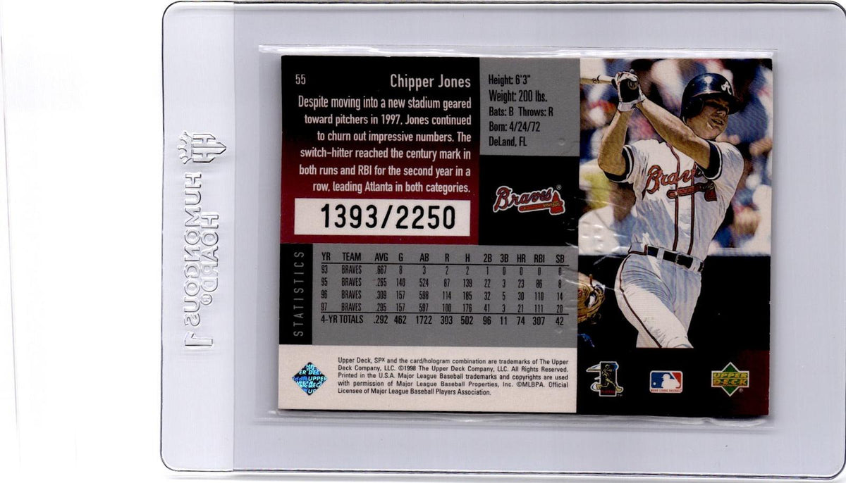 1998 SPx Finite #55 Chipper Jones Spectrum #/2250