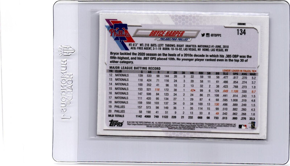 2021 Topps Chrome #134 Bryce Harper X-Fractor