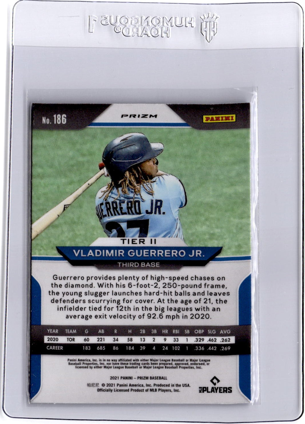 2021 Panini Prizm #186 Vladimir Guerrero Jr. Green Wave Prizm