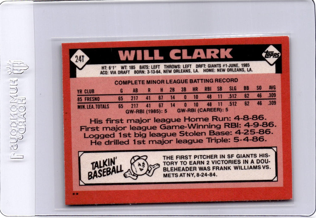 1986 Topps Traded #24T Will Clark
