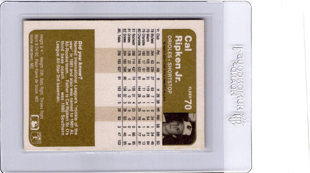 1983 Fleer #70 Cal Ripken Jr.