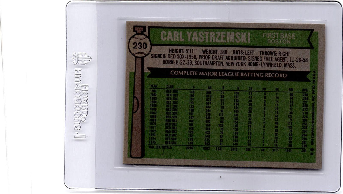 1976 Topps #230 Carl Yastrzemski