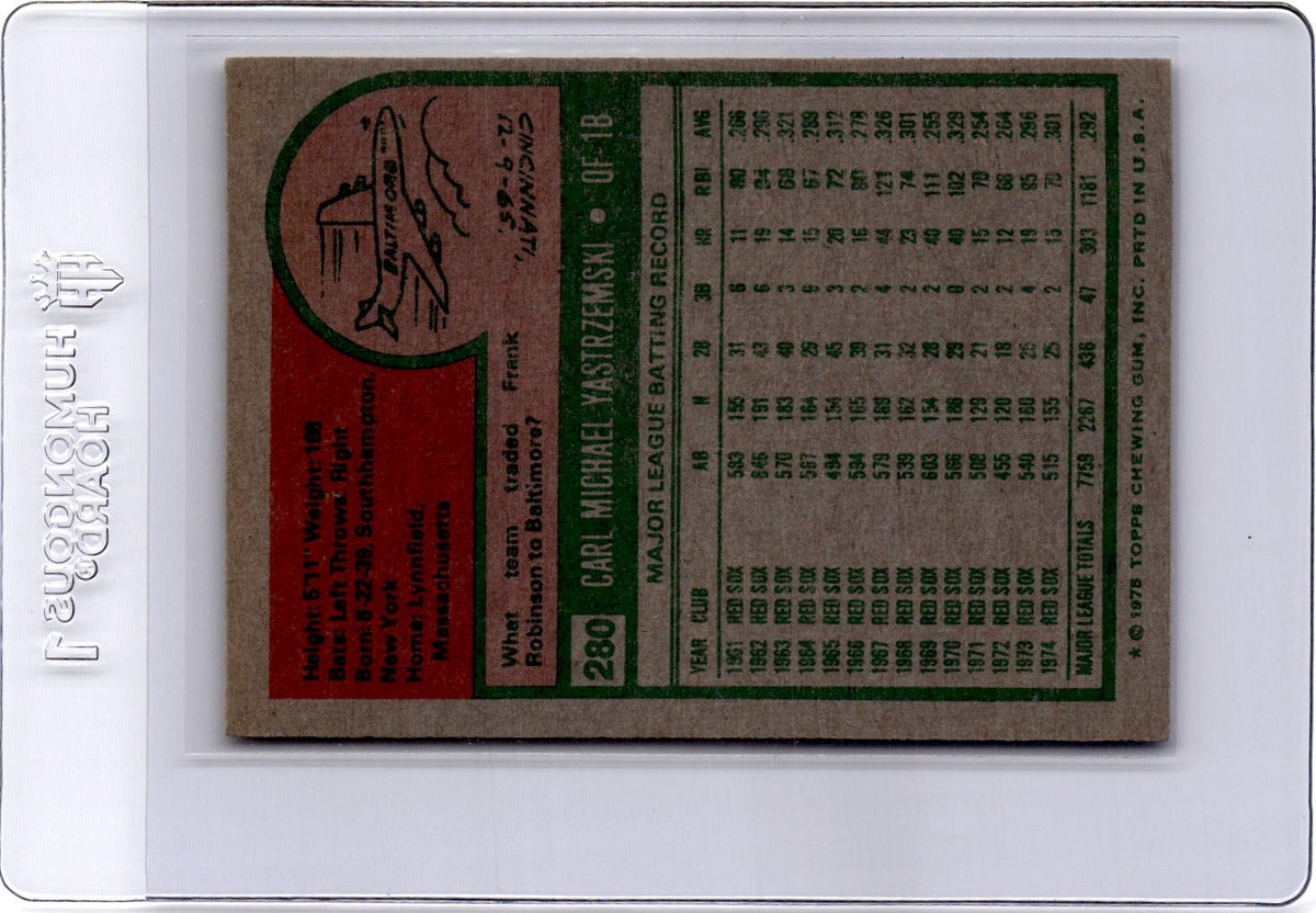 1975 Topps #280 Carl Yastrzemski