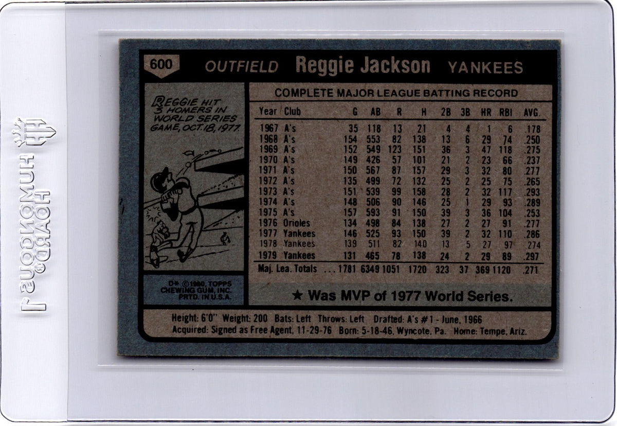 1980 Topps #600 Reggie Jackson