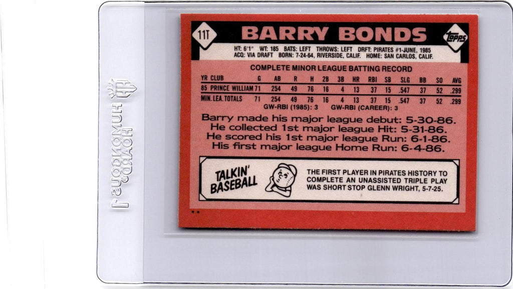 1986 Topps Traded #11T Barry Bonds