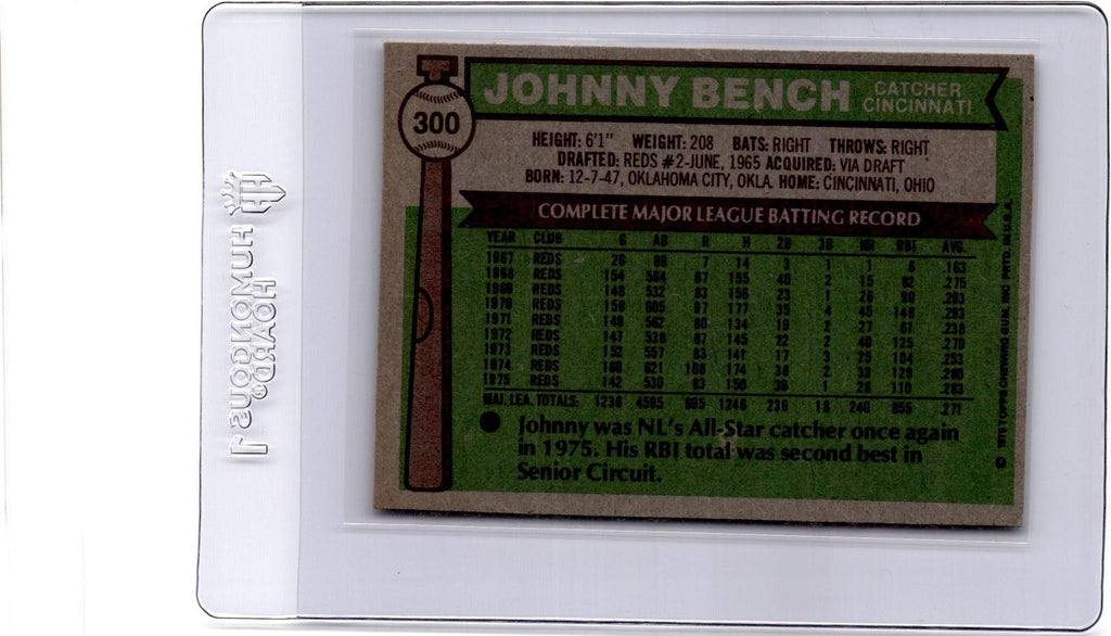 1976 Topps #300 Johnny Bench