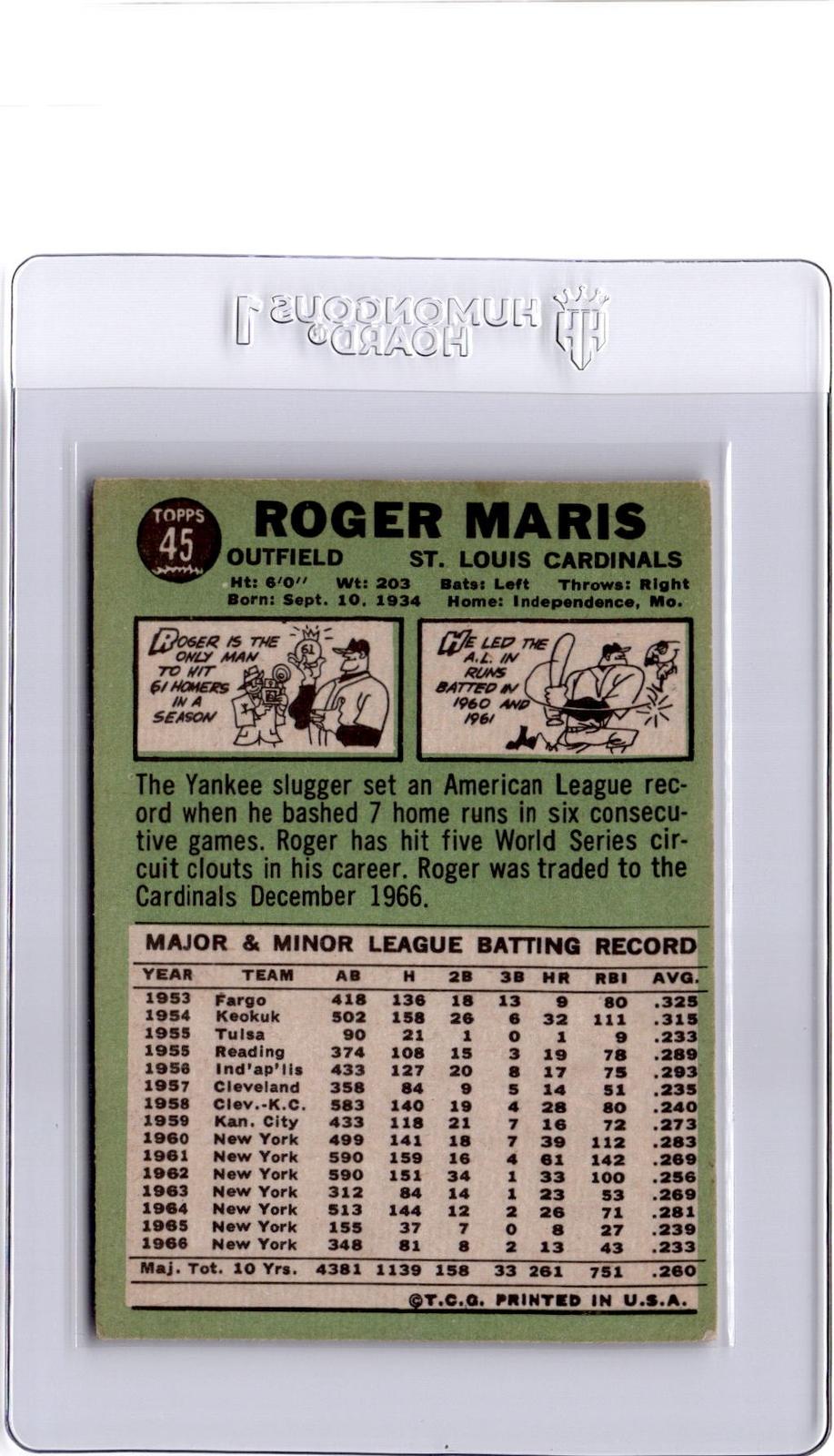 1967 Topps #45 Roger Maris